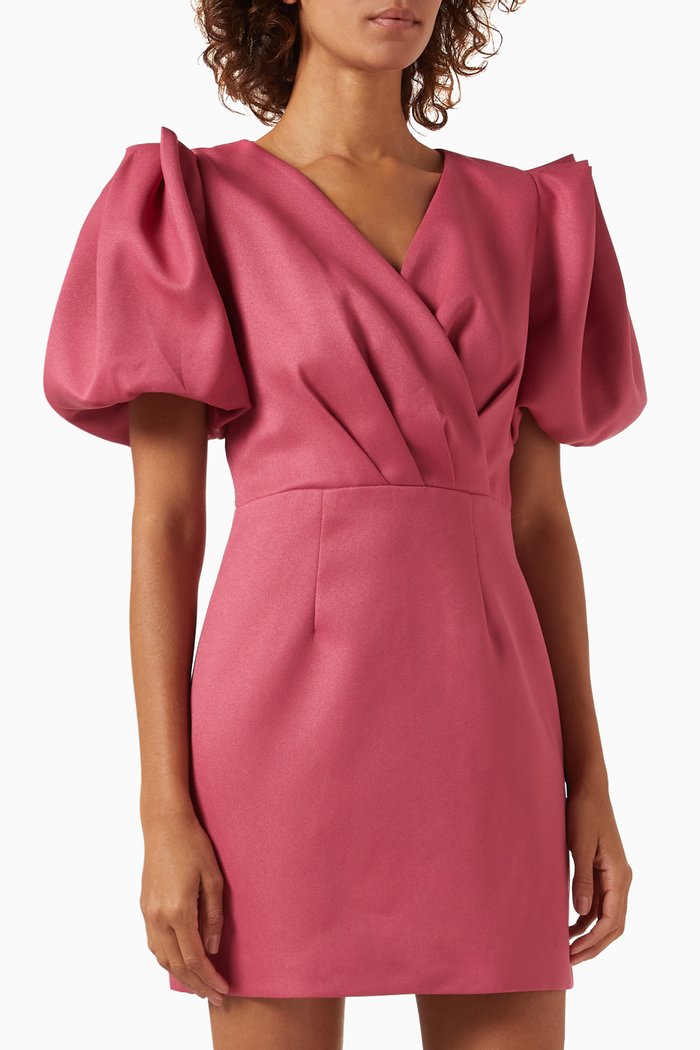 

Maggie Dress in Bonded Crepe, Pink