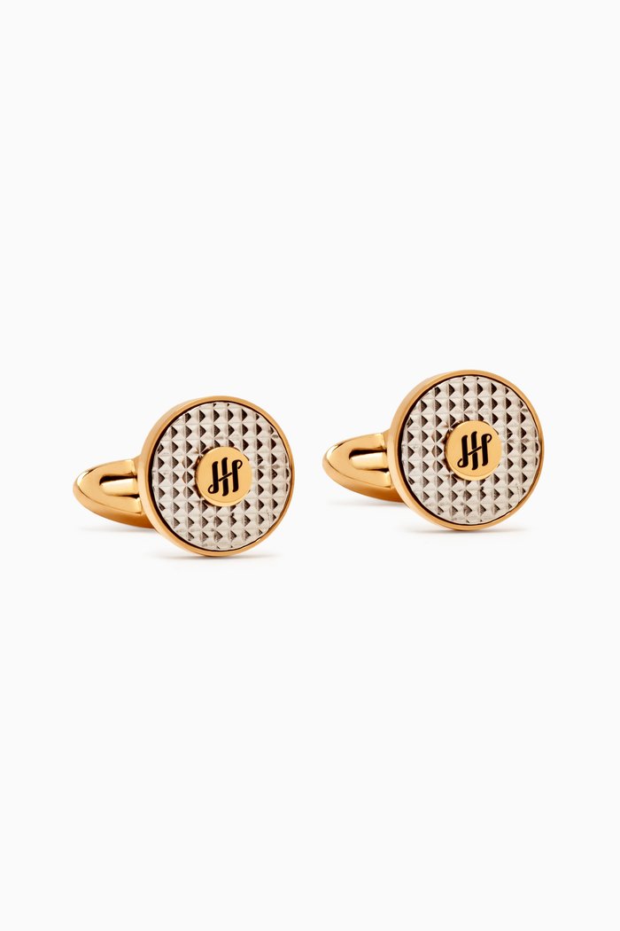 Clou Ambigram Cufflinks in IP Yellow Gold
