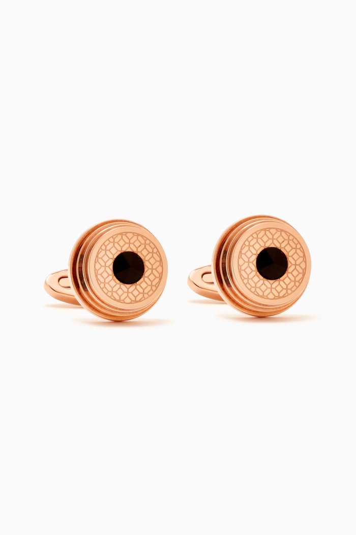 Stairway Cufflinks in Rose Gold-plated Metal