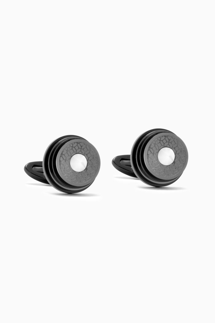 Stairway Cufflinks in PVD Metal, Black