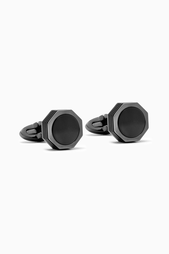 NeroUno Cufflinks in PVD Stainless Steel, Black