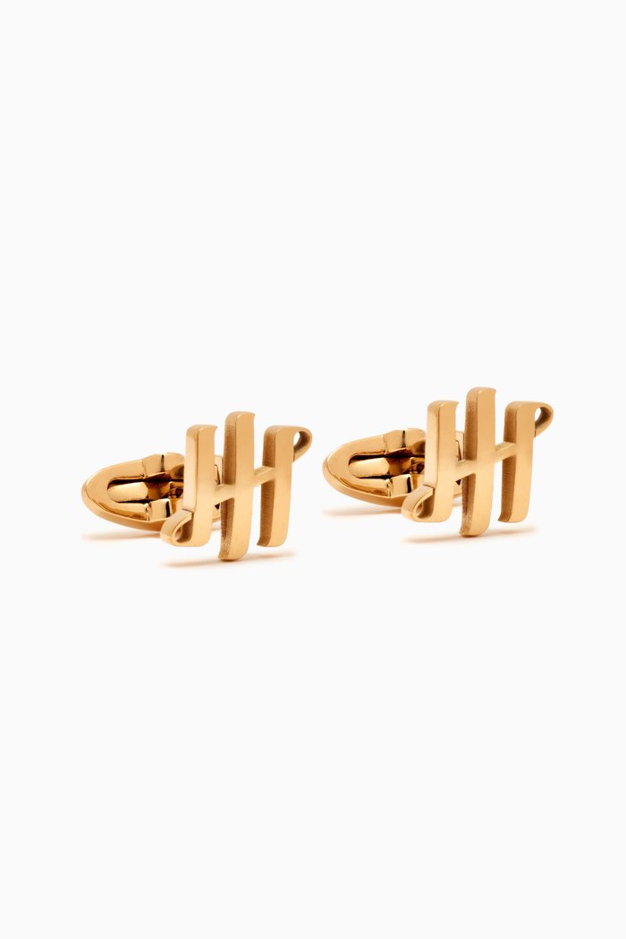 Ambigram Cufflinks in Yellow Gold PVD