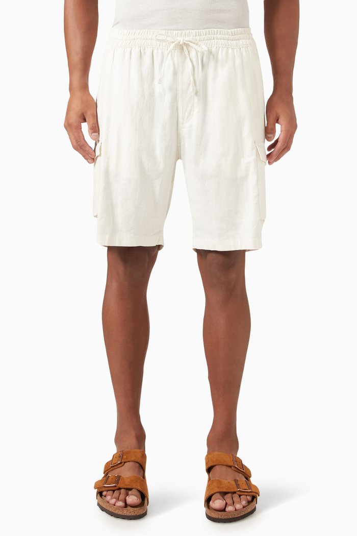 

Cargo Shorts in Stretch Linen, White