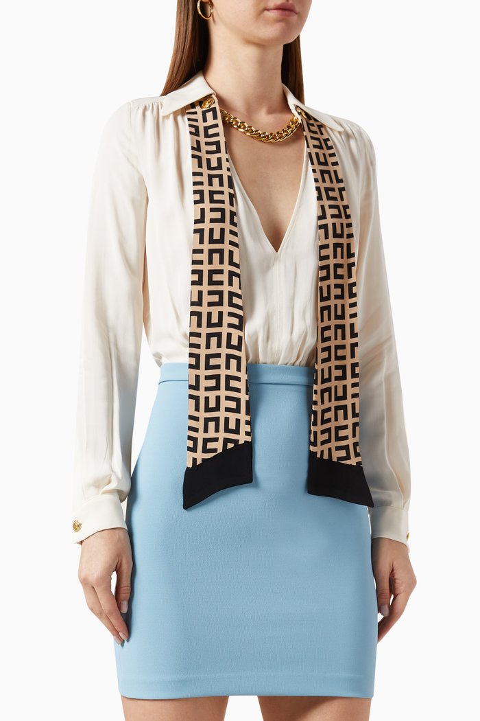 

Foulard Mini Dress in Georgette, Blue