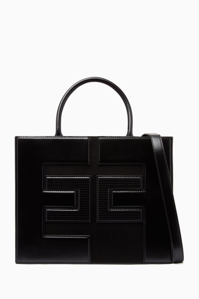 

EF Small Shopper Bag in Leather, Black