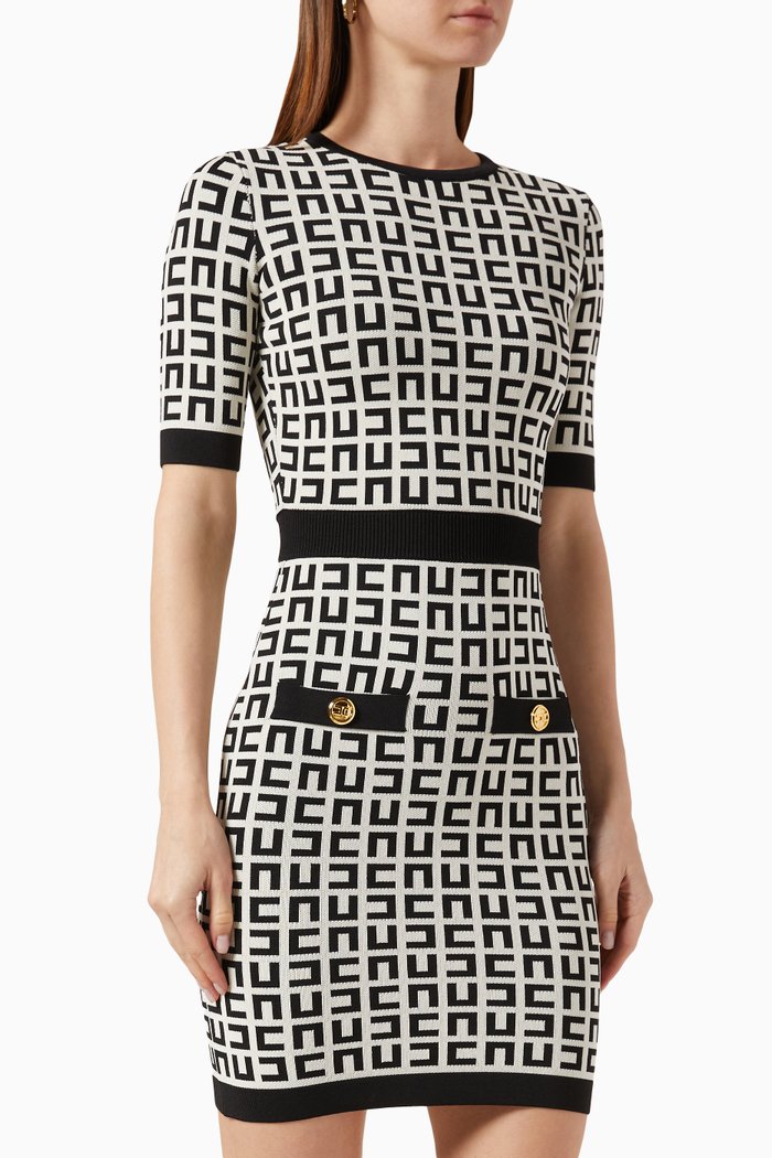 

EF Maze Mini Dress in Viscose-blend Knit, Neutral