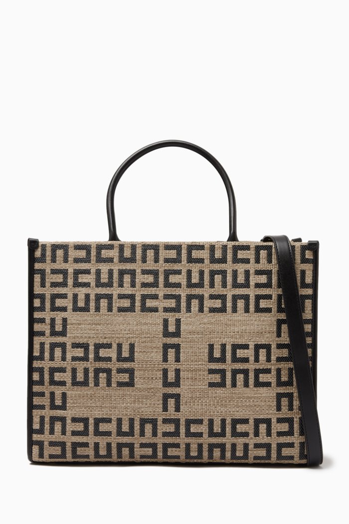 

EF Medium Shopper Bag in Raffia, Neutral