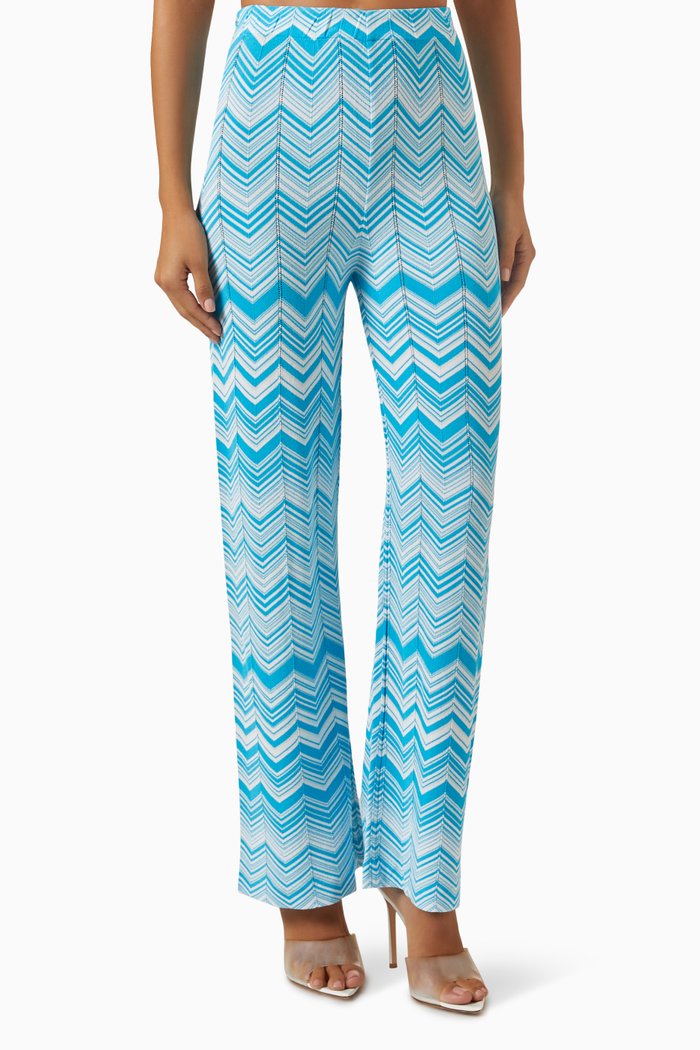 

Zigzag Flared Pants in Viscose-blend, Multicolour
