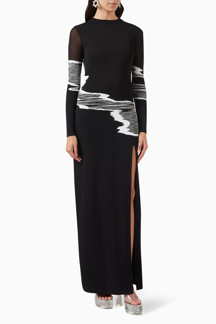 

Open Back Maxi Dress in Viscose-knit, Multicolour