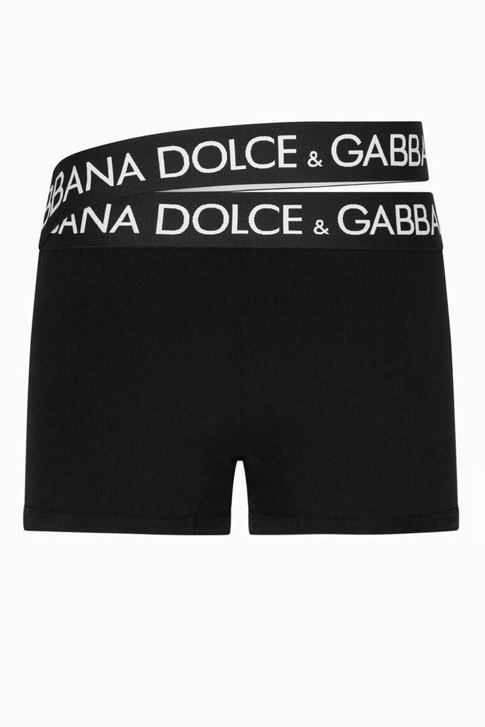 

Double Waistband Boxers in Cotton Jersey, Black