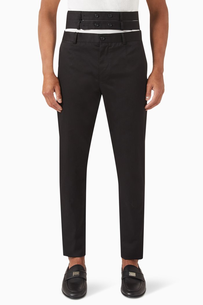 

Tailored Pants in Cotton-stretch, Black
