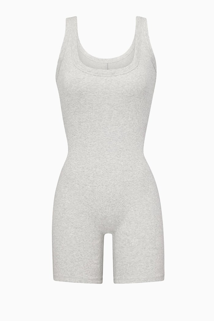 

Rib Onesie in Cotton, Grey