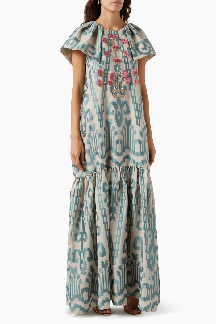 

Rose Bouquet Maxi Dress, Green