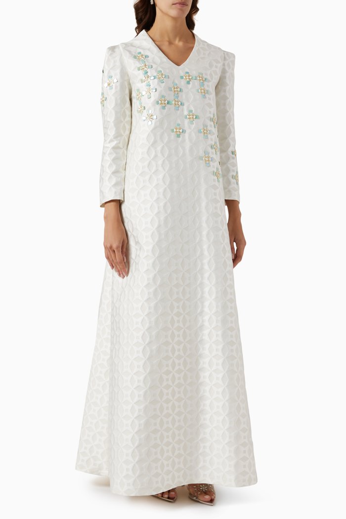 

Embellished Maxi Dress, Neutral