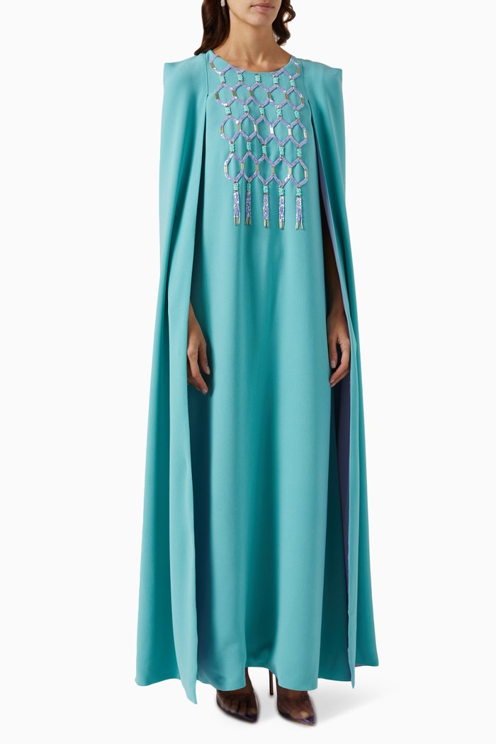 

Beaded Cape Kaftan, Green