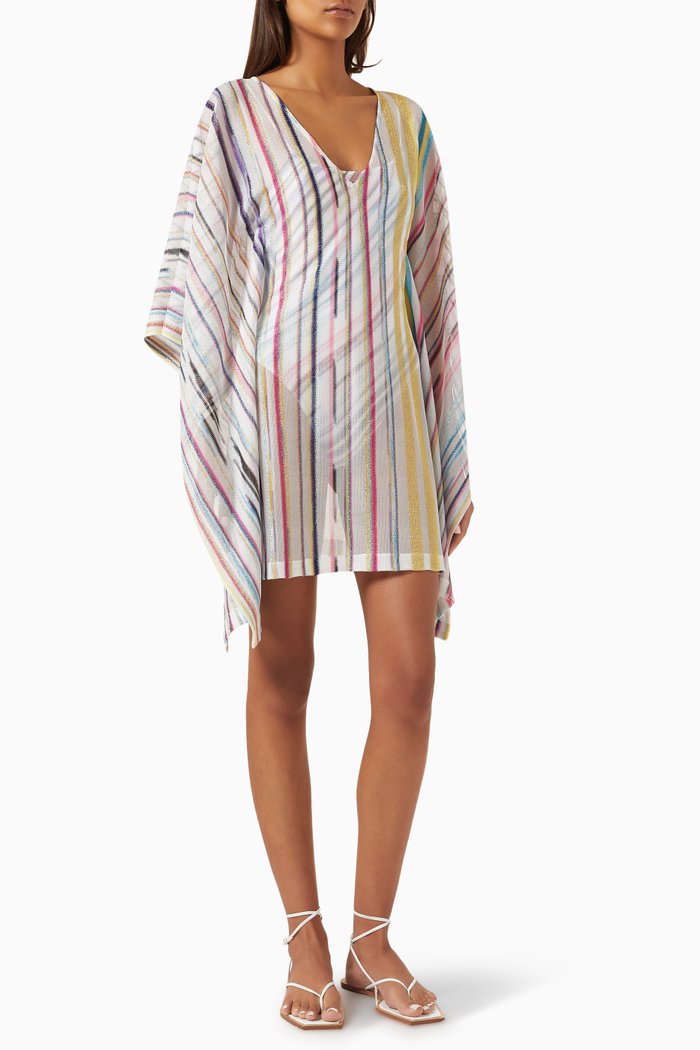 

Sheer Cover Up Mini Dress in Viscose-blend, Multicolour