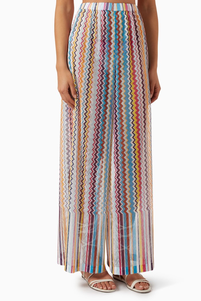 

Sheer Wide-leg Pants, Pink