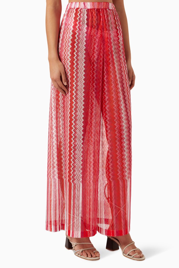 

Sheer Wide-leg Pants, Pink