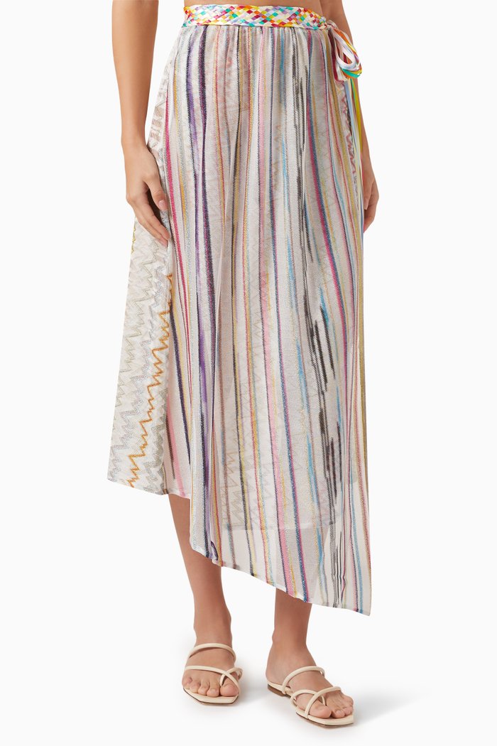 Striped Long Skirt, Multicolour