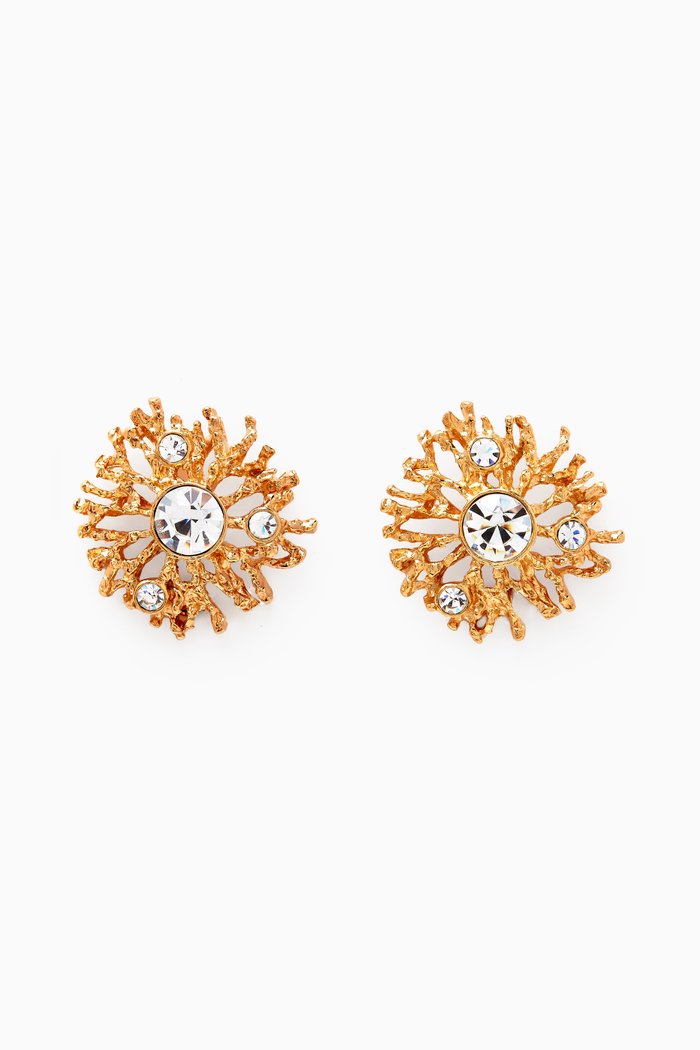 

1980s Vintage Kenneth Jay Lane Clip-On Earrings, Gold