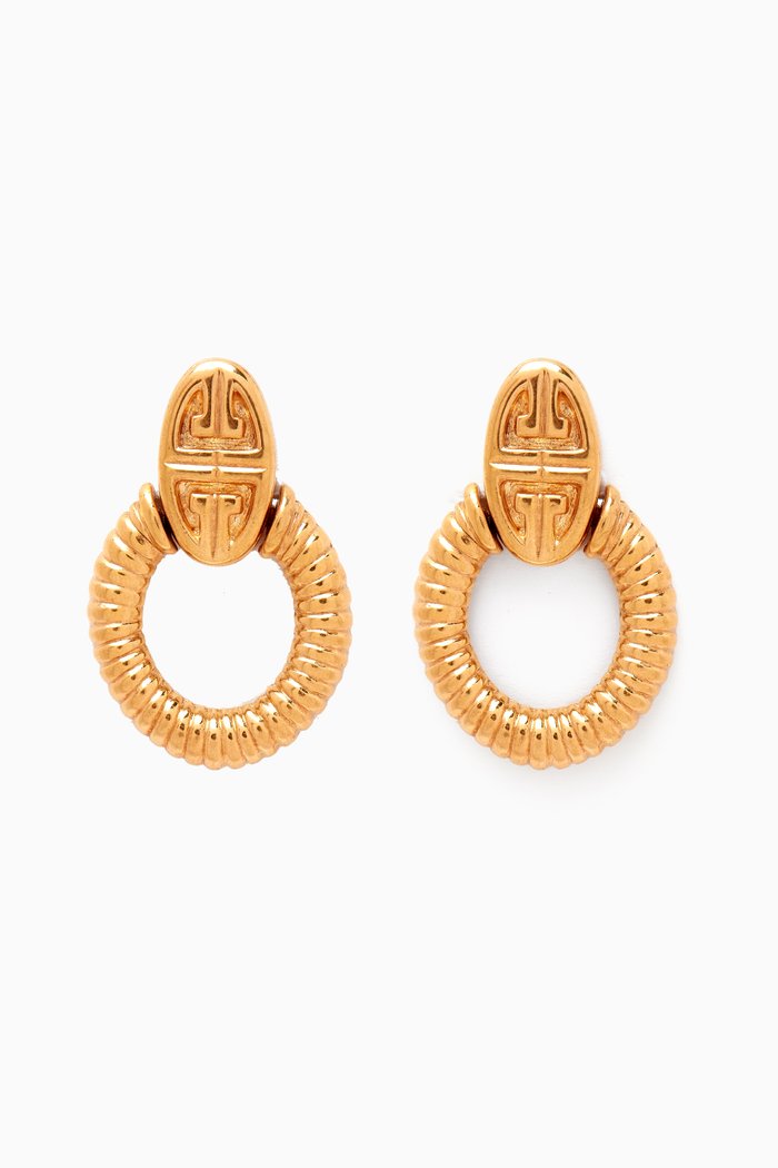 

1980s Vintage Givenchy Clip-On Earrings, Gold