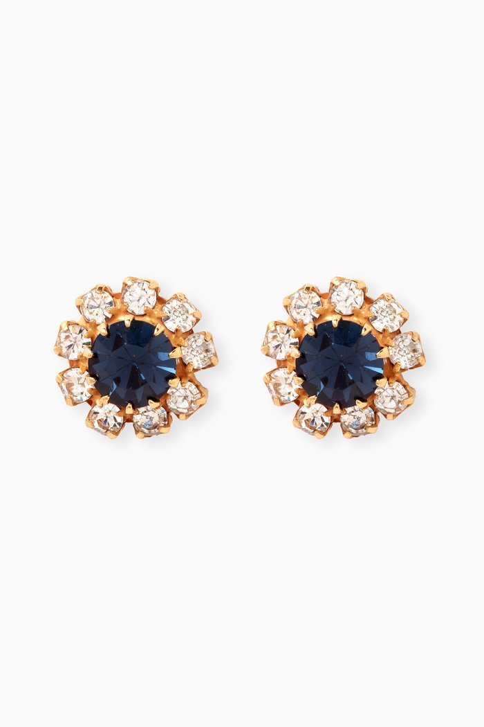 

Rediscovered 1980s Faux Sapphire Earrings, Blue