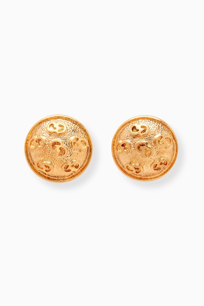 

1980s Vintage Christian Dior Clip-On Earrings, Gold