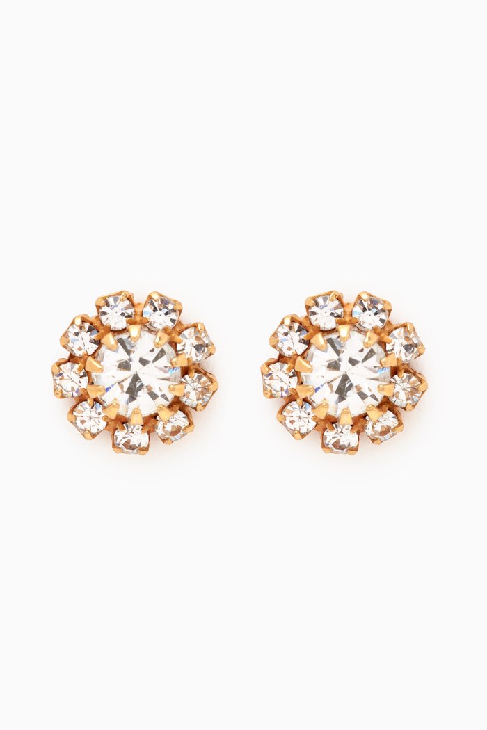 

Rediscovered 1980s Faux Crystal Earrings, Gold