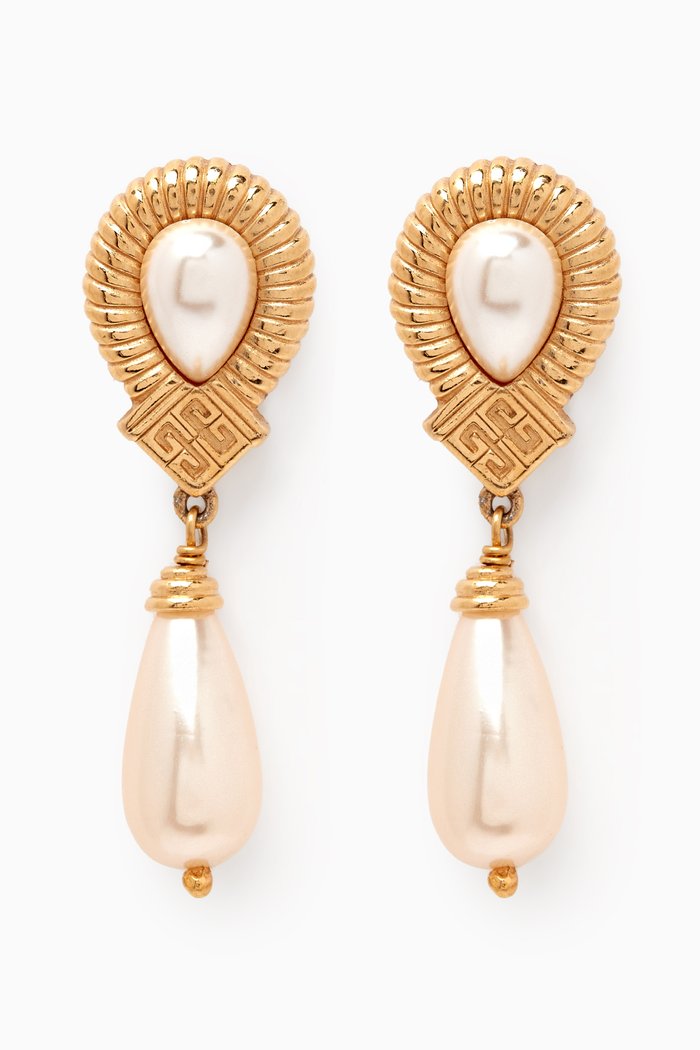 

1980s Vintage Givenchy Clip-On Earrings, Gold