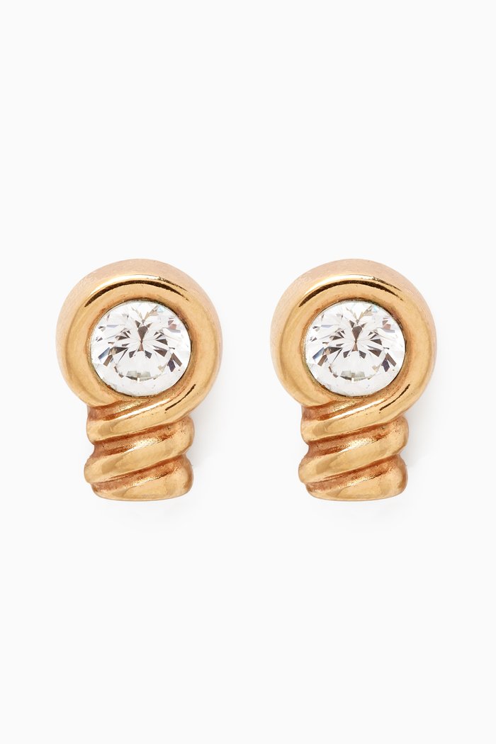 

1980s Vintage Christian Dior Clip-On Earrings, Gold