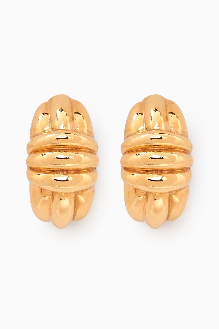 

1980s Vintage Christian Dior Clip-On Earrings, Gold