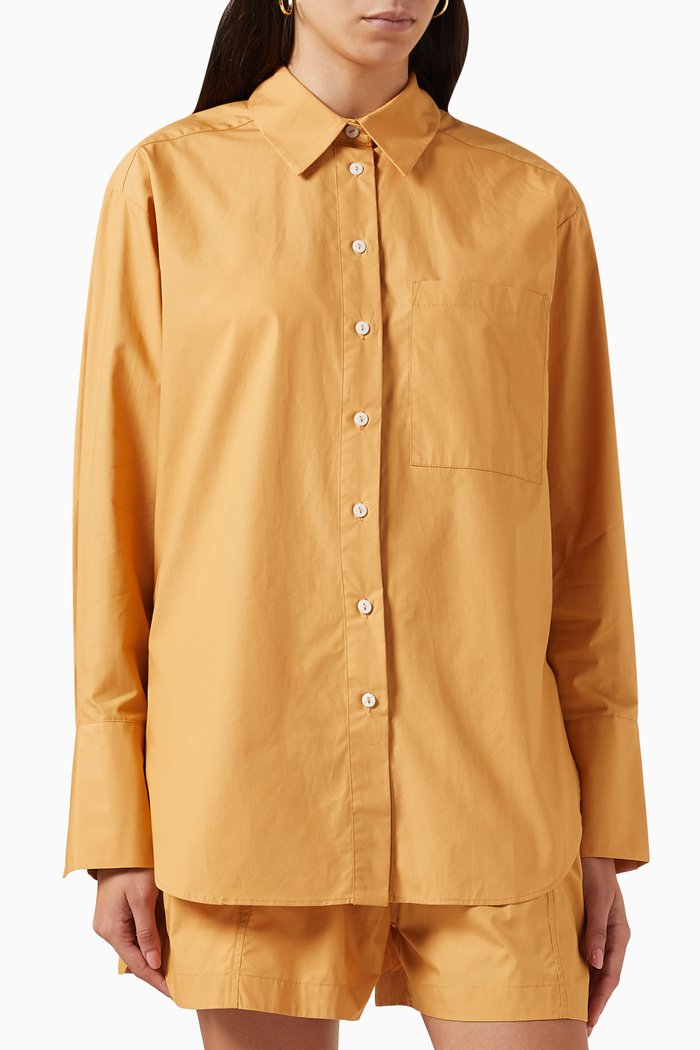 

Kohala Oversized Shirt in GOTS Certified Organic Cotton, Brown