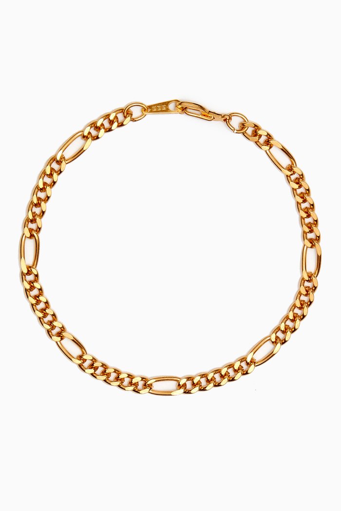 

Rediscovered 1990s Figaro Chain Bracelet, Gold