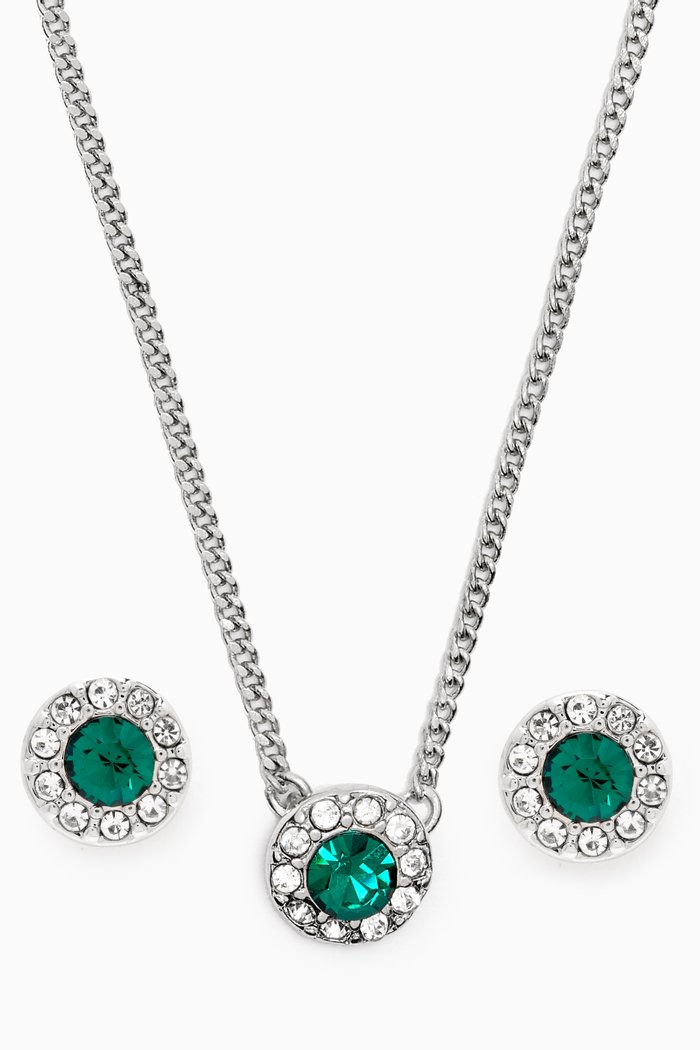 

2000s Vintage Givenchy Necklace & Earrings Set, Green
