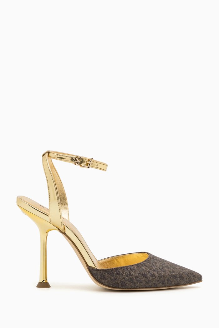 

Imani Embellished Pumps in Faux Leather, Brown