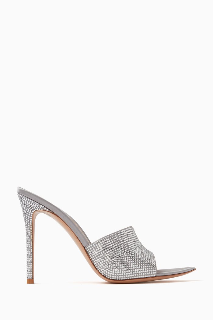 

Alise Slip-on 105 Mules in Satin, Silver