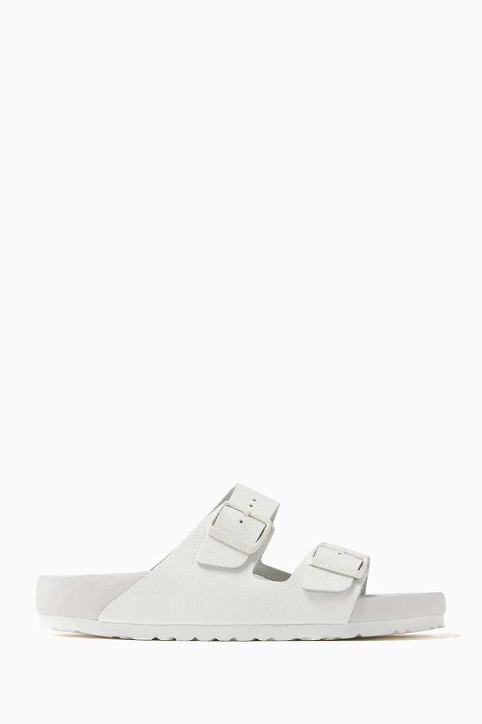 Arizona Narrow Sandals in Natural Leather, White
