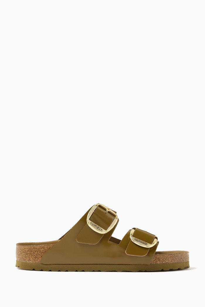 

Arizona Big Buckle Sandals in Patent Leather, Green