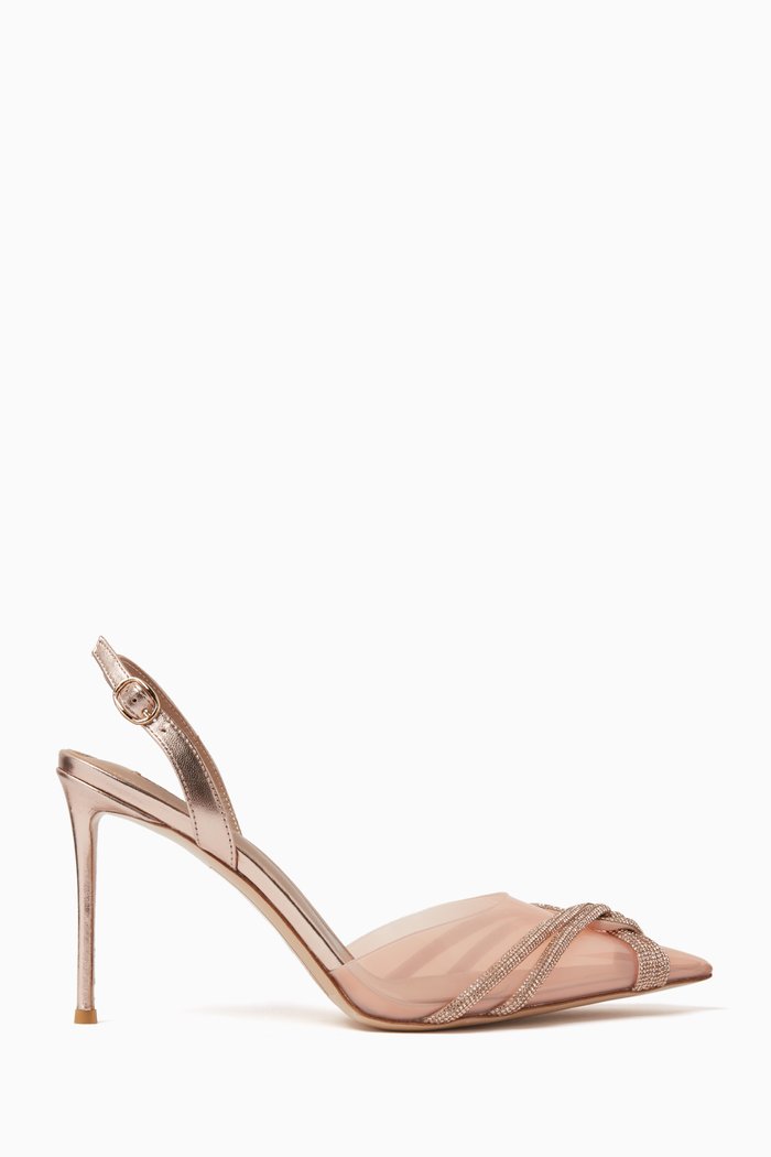 

Arbor Crystal-bow Slingback Pumps in PVC, Pink