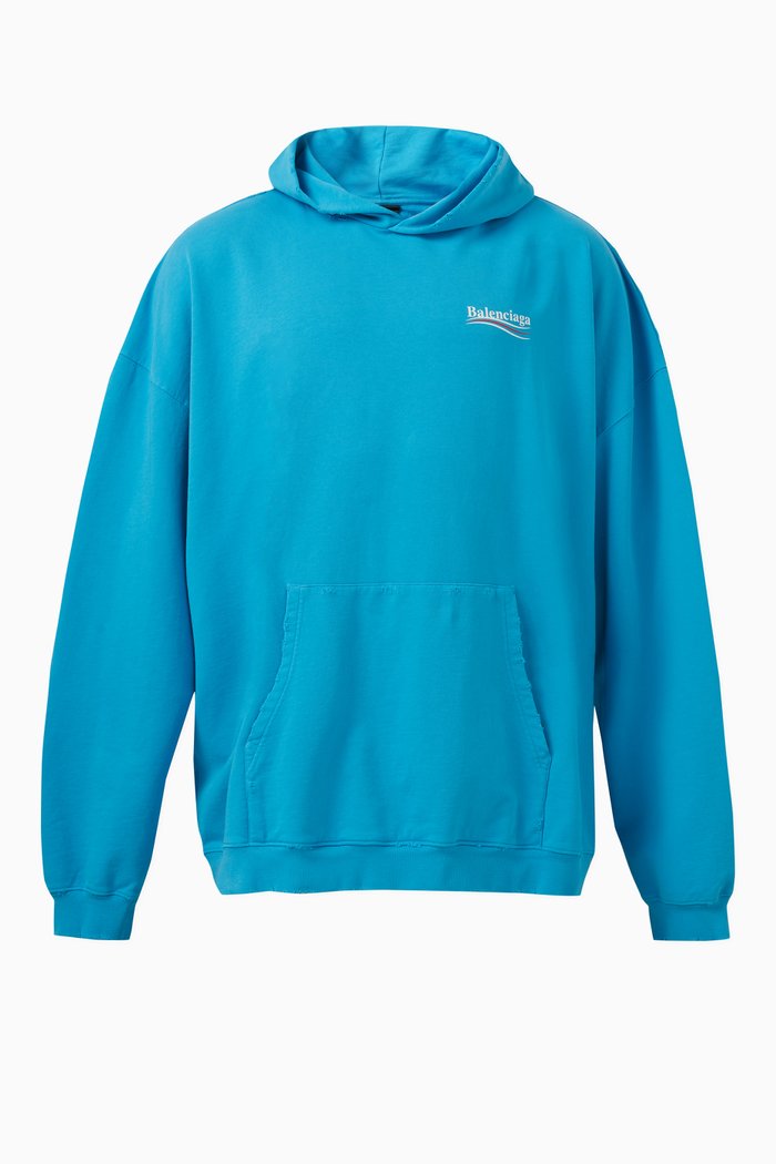 

Political Campaign Large Fit Hoodie in Fleece, Blue