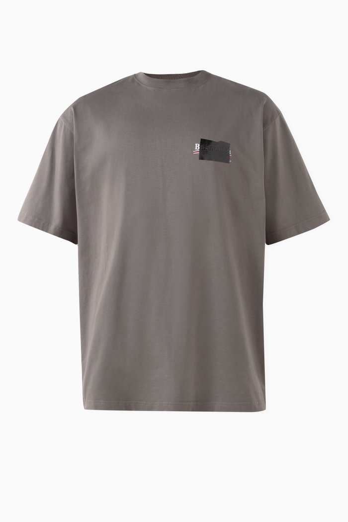 

Logo Large Fit T-shirt in Cotton Jersey, Grey