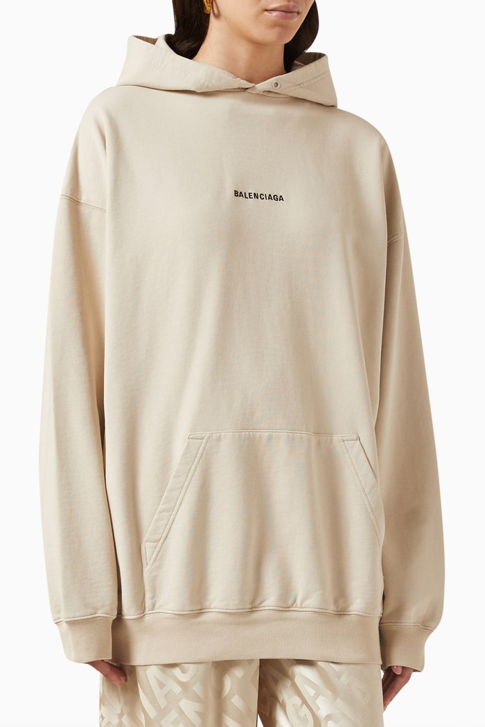 

Logo Medium-fit Hoodie in Cotton-jersey, Neutral