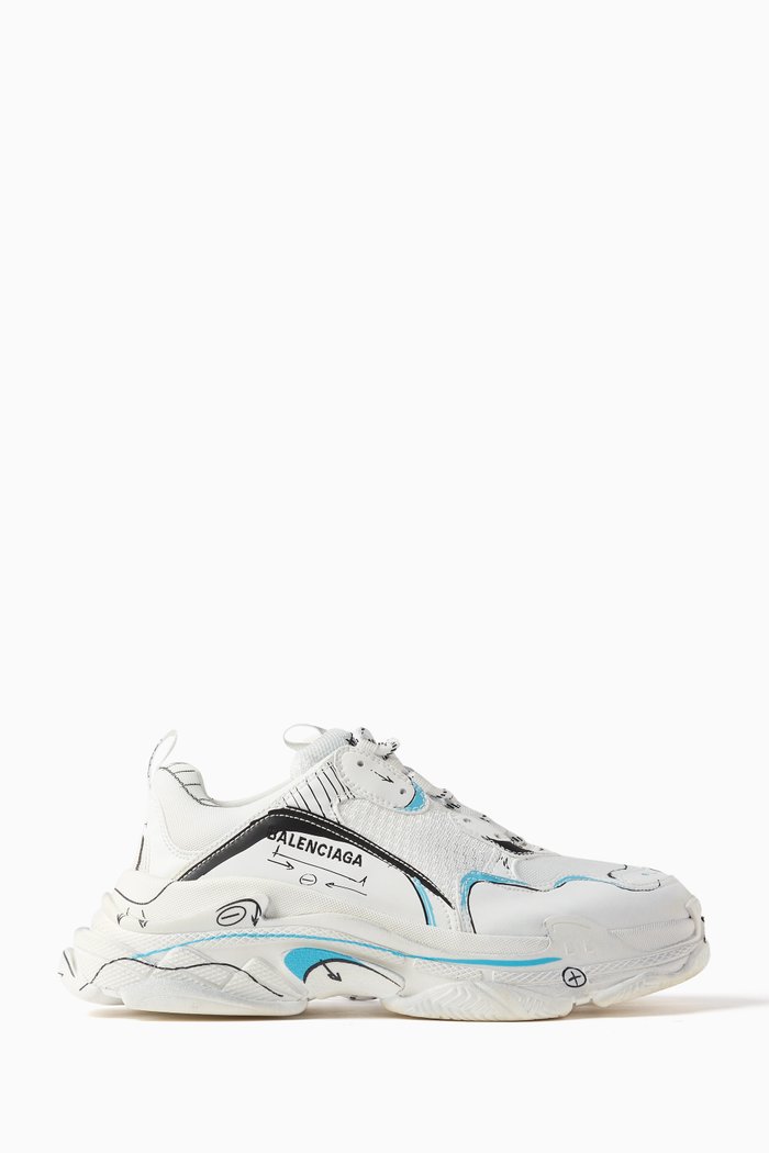 

Triple S Sketch Sneakers in Double Foam & Mesh, White