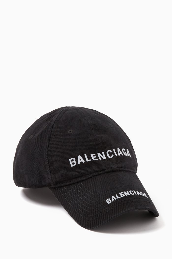 

Double Logo Cap in Cotton Drill, Black