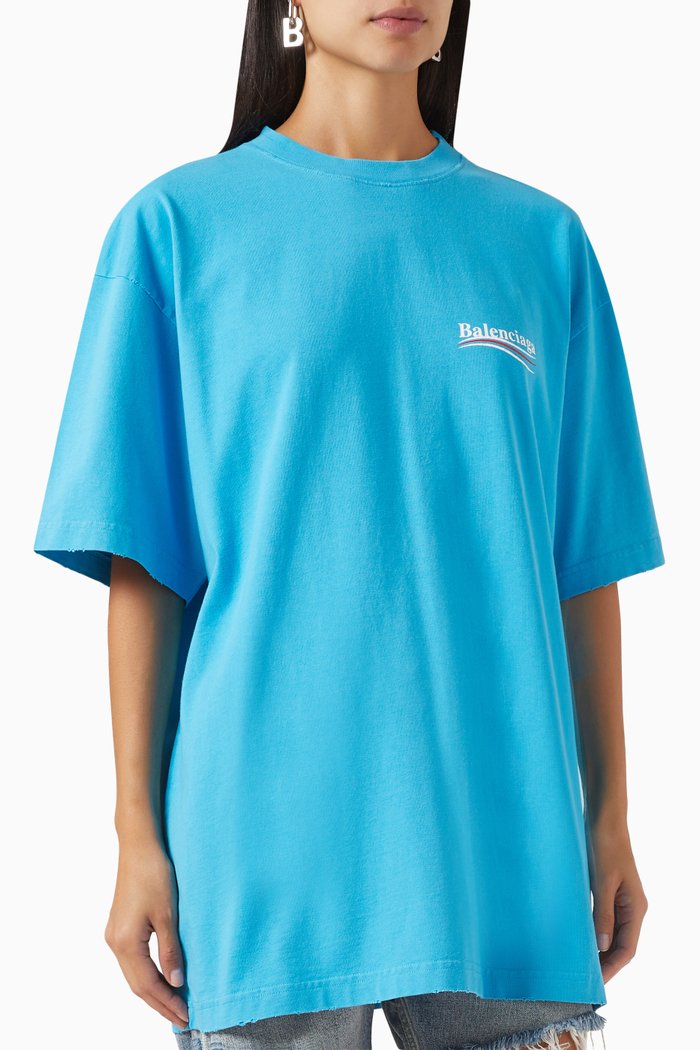 

Political Campaign Large-fit T-Shirt in Vintage-jersey, Blue