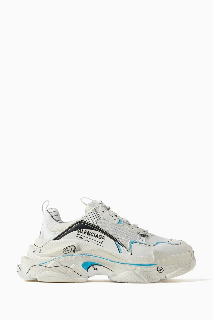 

Triple S Sketch Sneakers in Double Foam & Mesh, White