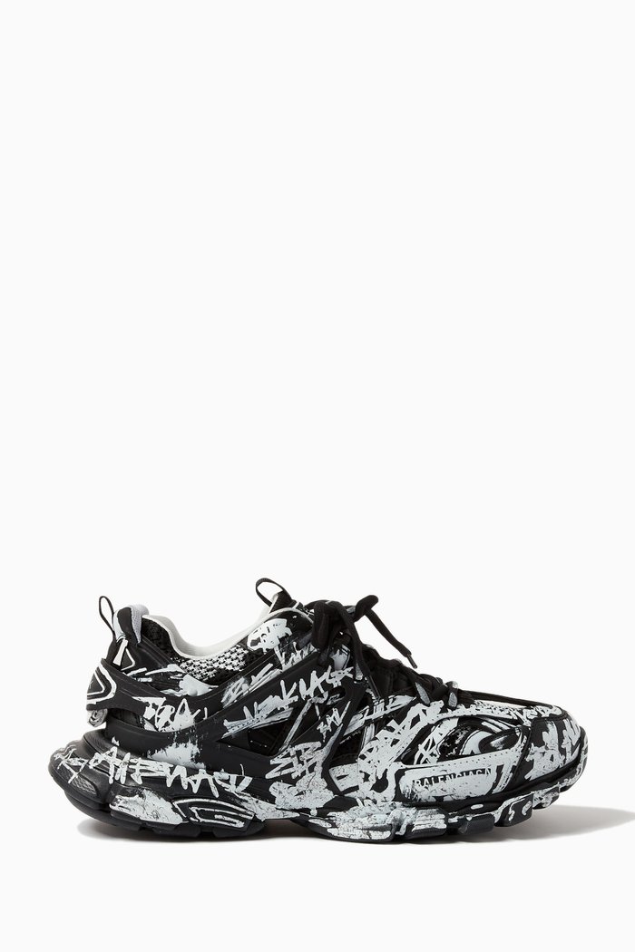 

Track Graffiti Trainers in Mesh & Nylon, Black