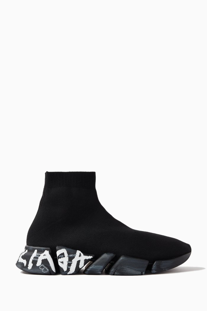 

Speed 2.0 Graffiti Sneakers in Recycled Knit, Black