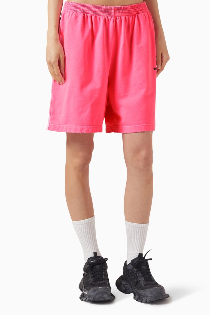 Logo Sweatshorts in Curly Fleece, Pink