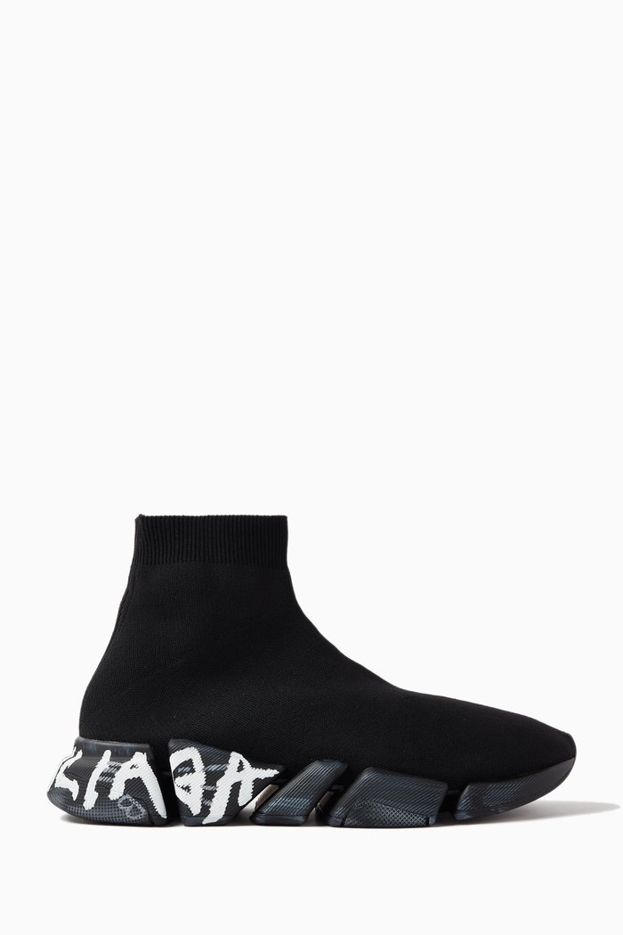 

Speed 2.0 Graffiti Sneakers in Recycled Knit, Black